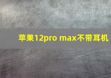 苹果12pro max不带耳机